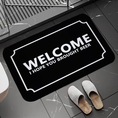 Doormat Welcome If You Have Beer Floor Mats Hallway Non-slip Kitchen Floor Mat Living Room Prayer Rug Long Corridor Carpet Decor