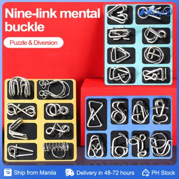 Chinese 9 Puzzle Metal Brain Puzzle Intelligence Buckle Lock Toy