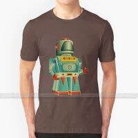 Vintage Robot T Shirt Custom Design Cotton For Men Women T   Shirt Summer Tops Astronaut Toy Robot Vintage Retro 1950S XS-6XL