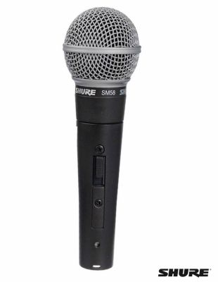 SHURE  SM58S Microphone ไมค์ร้องเพลง ไมโครโฟนระดับมืออาชีพ แบบสวิทช์ ON/OFF ของแท้ 100% + ฟรีซองหนังและตัวจับไมค์ *