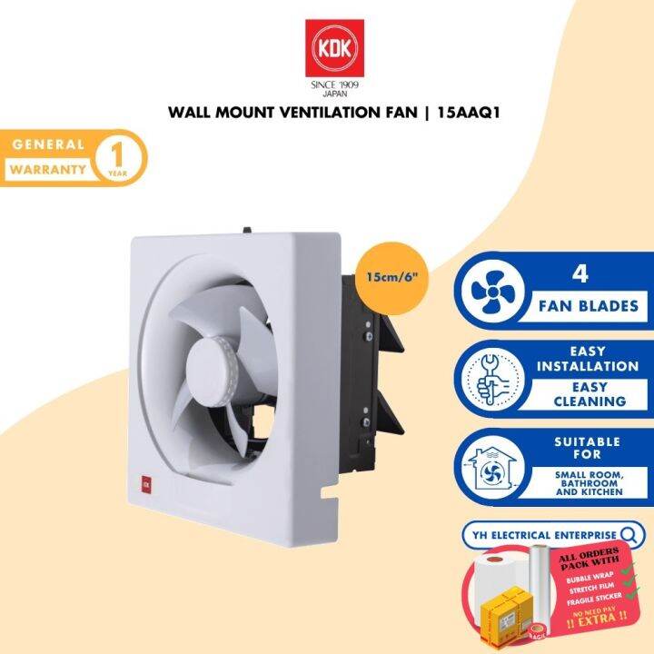 KDK 15cm/6" Wall Mount Propeller Ventilation Fan Exhaust Fan 15AAQ1 Lazada