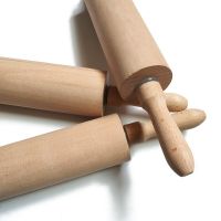 Wooden Rolling Pin with Handles 17.5/20/24cm Classic Smooth Dough Scraper Kitchen Utensil for Pie Crust Cookie TS2 Bread  Cake Cookie Accessories