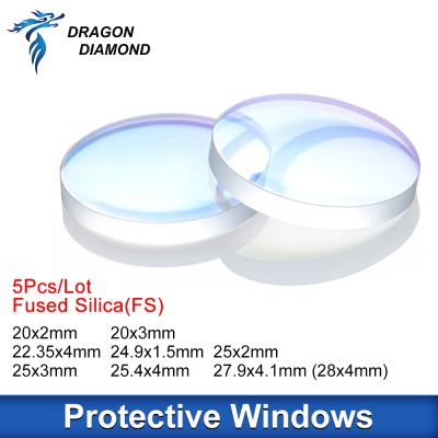 5pcs/Lot Laser Protective Lens Windows Lens Quartz Fused Silica Dia.20-27.9mm For Fiber Laser 1064nm Raytools High Quality