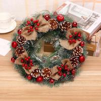 30cm Christmas Wreath Berry Pine Cones Artificial Garland Wall Window Front Door Hanging Wreath Christmas Decorations For Home