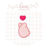 ✑♞✎ Than The Heart Gesture Refill Embroidery Patch Stickers Cute Bag Ipad Mobile Phone Clothes Decoration Stickers Diy Cloth Stickers Non-Ironing