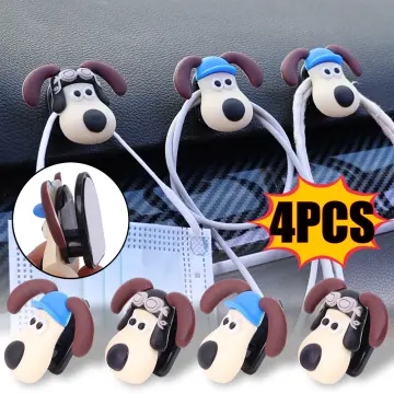 4 PCS Cute Car Sticker Hooks Adhesive Car Seat Back Cartoon Mini