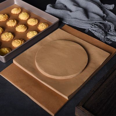50Pcs Natural Color Round Rectangle Non-Stick Baking Double-Sided Oil Papers Barbecue Food Pads