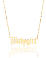 Kalung Baja Tahan Karat Babygirl อังกฤษสร้อยคอตัวอักษร Honghaosm