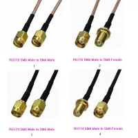 1pcs RG174 RG316 SMA to SMA Male Plug amp; Female Jack Crimp Wire Terminal RF Coaxial Connector Pigtail Jumper Cable 4inch 5M