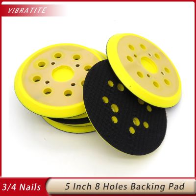 5 Inch 8 Holes Grinder Backing Pad Hook and Loop Sanding Disc Sandpaper Tray for Pneumatic Polishing Machine Orbital Sander Adhesives Tape