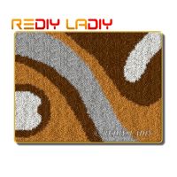 Latch Hook Kits Make Your Own Rug Brown Stripe Crocheting Cushion DIY Car Rug Set Acrylic Yarn Printed Canvas Hobby &amp; Crafts