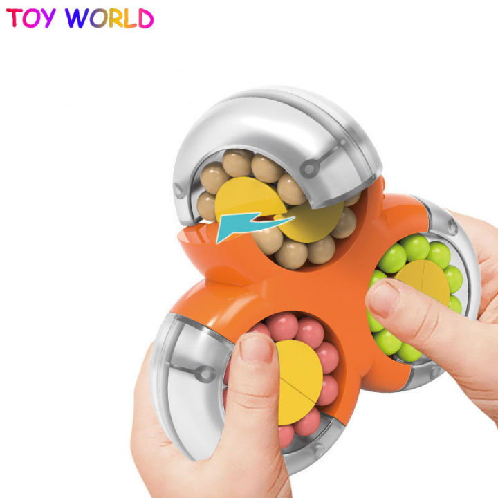 Decompression Toys Rotating Magic Bean Cube Fidget Toy Triangle Small Beads  Educational Toy Children's Puzzle Stress