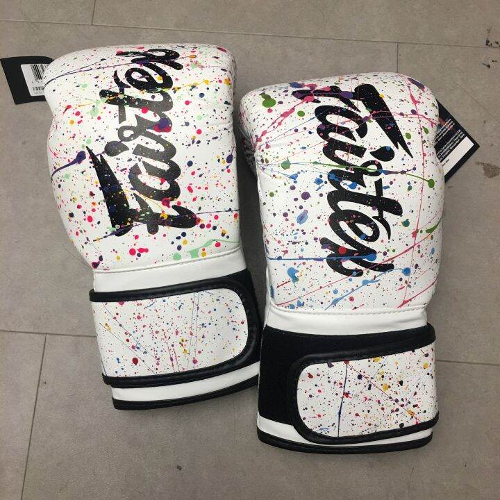 Fairtex BGV14 Microfiber Painter Muay Thai Boxing Gloves White with