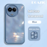 ROAZIC เคสโทรศัพท์ฟิลม์นิรภัยสำหรับเลนส์สำหรับ Realme 11 5G/Realme 11X 5G โปร่งใสฝาหลังชุบปลอกกันกระแทก TPU นิ่มใส