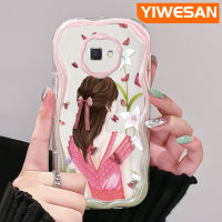 YIWESAN เคสสำหรับ Samsung J7 Prime J7 Prime 2 J2 Prime เคสเลนส์กล้องถ่ายรูปลายผีเสื้อสาวครีมเคสนิ่มกันกระแทกทนทานเคสโทรศัพท์โปร่งใสกันกระแทก