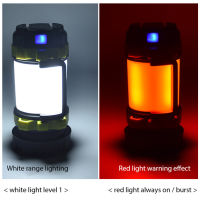 XM-L T6 USB Rechargeable COB Camping Led Flashlight Color Light Built in Battery Torch for Emergency White Red Lantern