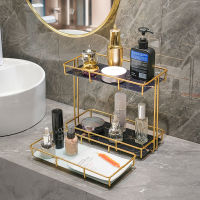 【Suntek】ชั้นวางของ ห้องน้ำหรูหราห้องน้ำชั้นวางของในห้องน้ำเดสก์ท็อป Washstand กล่องเครื่องสำอางห้องน้ำเคาน์เตอร์ห้องน้ำชั้นวางของ