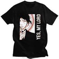 Men T Shirts Anime Manga Black Butler Tee Short Sleeves Soft Tshirt Streetwear Sebastian Michaelis