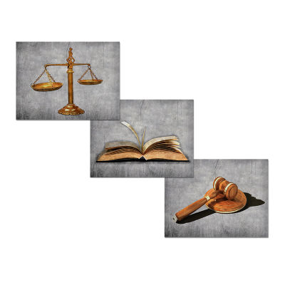 3 Pieces Canvas Poster Painting Scales of Justice Law Themed Print Home Decor Poster Abstract Painting Room Decoration Picture