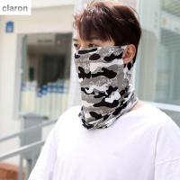 CLARON ใบหน้าสำหรับปีนเขากันลมและตะแกรงผ้าไหม้ำแข็งระบายอากาศได้ดีใบหน้าผ้าคลุมกันครีมกันแดดลายพรางใบหน้าตกปลาของผู้ชายกันแดดสำหรับฤดูร้อนคอเสื้อ