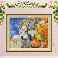 The Wolf Couple Patterns Counted Cross Stitch 11CT 14CT Cross Stitch Set Chinese Animals Cross-stitch Kits Embroidery Needlework