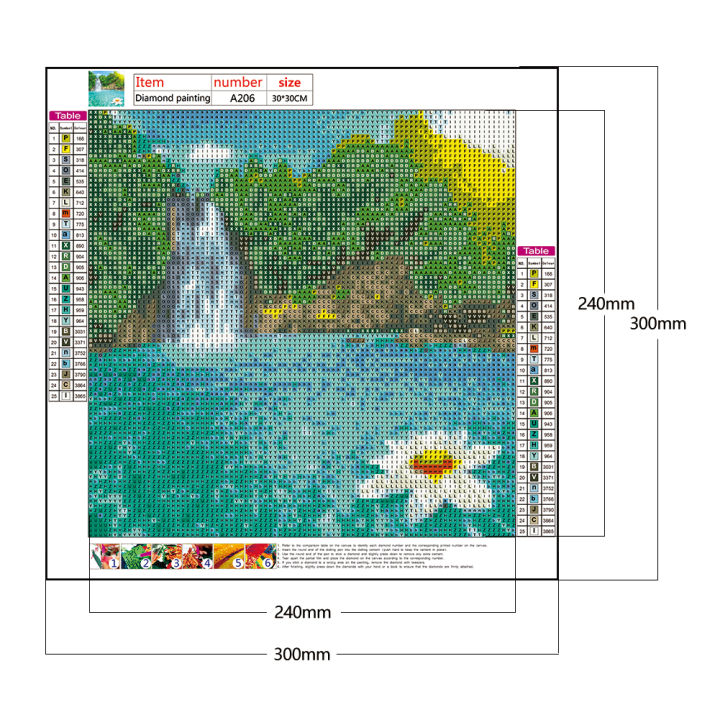 5d-diyเพชรจิตรกรรมน้ำตกเต็มเจาะปักครอสติทิวทัศน์รูปภาพ