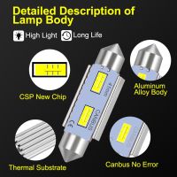 โคมไฟ C5W Led Csp C10W Led 29มม. 31มม. 36มม. 39มม. 41มม. 44มม. การอ่านรูปทรงกลมไฟเก๋งรถยนต์โคมไฟป้ายทะเบียน12V