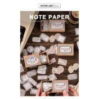 Journamm 45pcs Boxed Vintage Memo Pad Paper Stationery Creative Memo Background Decoration Office Supplies School Sticky Notes