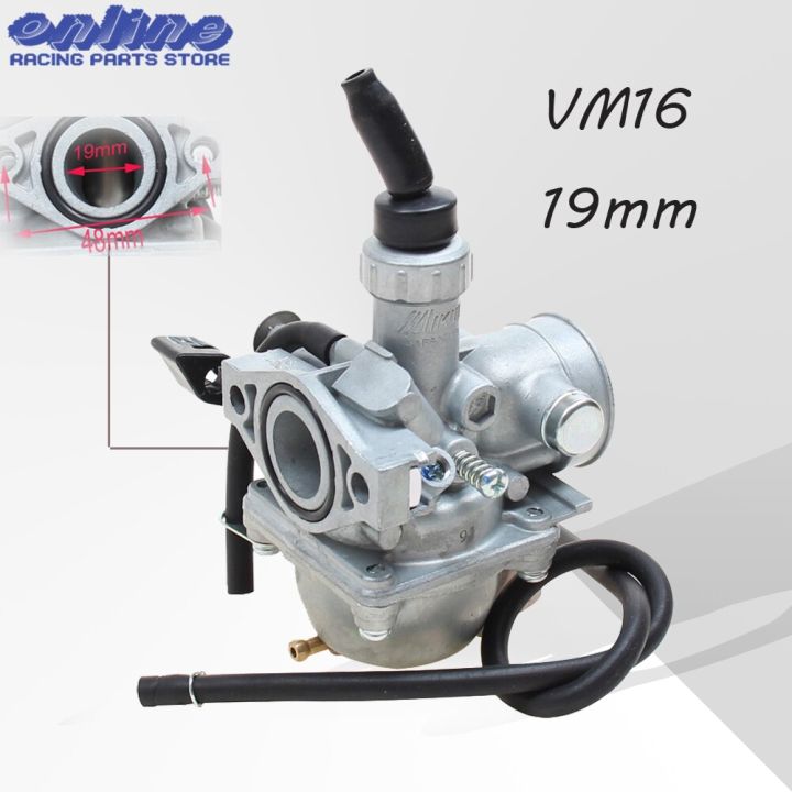 vm16มอเตอร์ไซค์คาร์บูเรเตอร์19มม-สำหรับ-mikuni-50-70-90-100-110cc-มอเตอร์ไซค์วิบากรถ-atv-quad-รถบั๊กกี้โกคาร์ท-monkey-วิบาก