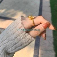 bdfszer 012A Bowknot ring for women Vietnamese sand gold open ring for women not to fade niche design ins trendy fashion personality