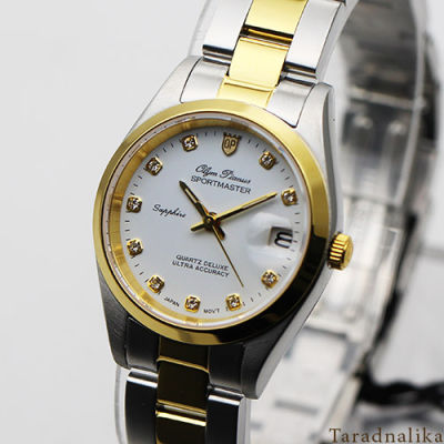 นาฬิกา Olym pianus lady sapphire sportmaster 28 มม. 8934L29-404E สองกษัตริย์  หน้าปัดขาว (ของแท้ รับประกันศูนย์) Tarad Nalka