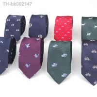 ❦✈۞ 2018 Brand New Tie For Men Polyester Jacquard Animal Necktie for Wedding Business Suits 6cm Skinny Dot Neck Ties Slim Gravatas