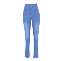 New Woman Button High Waist Stretch Jeans Slim Sexy jeans Long Denim Pencil Pants Women Lady Trousers