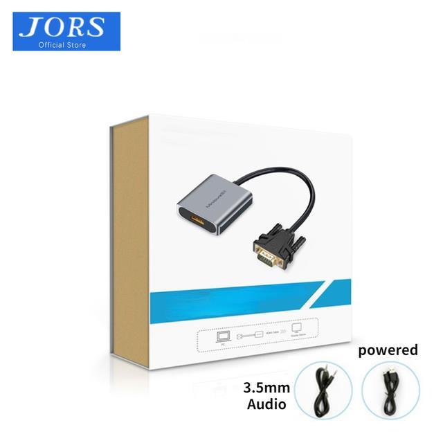 jors-vga-to-hdmi-compatible-adapter-cable-converter-male-to-female-audio-video-1080p-60hz-for-hd-tv-box-laptop-projector-monitor
