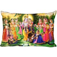 ปลอกหมอนมาใหม่ล่าสุด Radha Krishna ขนาด45X35ซม. (ด้านเดียว) มีซิปทรงสี่เหลี่ยมผืนผ้าพิมพ์ลายปลอกหมอนแต่งลายงานแต่งงาน