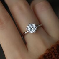 ○ Simulation high-end s925 pure silver diamond wedding ring diamond wedding ring ring female opening adjustable fashion