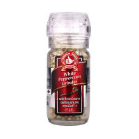 แนะนำ!! ตรามือ พริกไทยเม็ดขาวหัวบด 45 กรัม Hand brand Pepper, white pepper, grinding head 45 grams เครื่องปรุงไทย