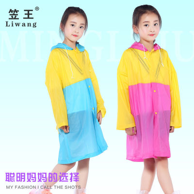 Liwang Pearlescent PVC เด็กเสื้อปอนโชฝนรับรองกระเป๋านักเรียนขยายแฟชั่นการ์ตูนเด็กหญิงเสื้อกันฝน 4O9Z