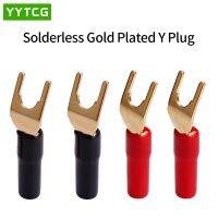 【HOT】 YYTCG 8PCS Gold-plated Banana Plugs U/Y Type quality Wire With Handle Ca