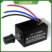 ZOWBRSH สีดำสีดำ ตัวควบคุมความเร็วมอเตอร์ 10A DC 12V 24V พัดลมไฟฟ้าพัดลม อิเล็กทรอนิกส์ stepless สวิตช์ควบคุมการทำงาน การควบคุมเครื่องทำความร้อนพัดลมรถบรรทุก