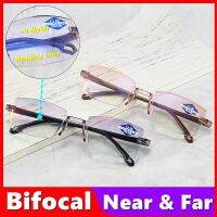 Cheap TR90 Bifocal Reading Glasses Anti Blue Rays Plastic Presbyopic Glasses Diamond Cutting Magnification Multifocal Ultra 2019 Decanters