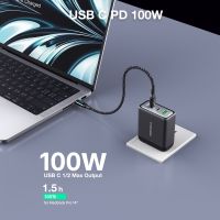 WOTOBEUS 100W เครื่องชาร์จติดผนัง Gan 3 Pro ชาร์จเร็ว5/4/3.0 USB C PD ที่ชาร์จเร็วสำหรับ Matebook Type-C แล็ปท็อป14 13 12 Mi13