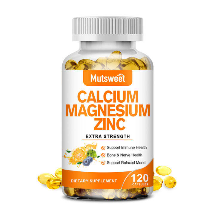 Calcium Magnesium Zinc Capsules 1000mg Calcium 400mg Magnesium 25mg ...