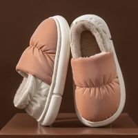 2023 Winter Waterproof Down Slippers Women Platform Slides Outdoor Indoor Shoes Warm Plush Home Slipper Closed Back Cotton ShoesTH