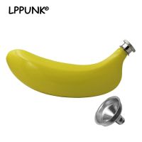 New mini 5oz Stainless steel 304 vodka funnel whisky Bottle hip flask Portable pocket banana liquor flagon alcohol flask LPPUNK