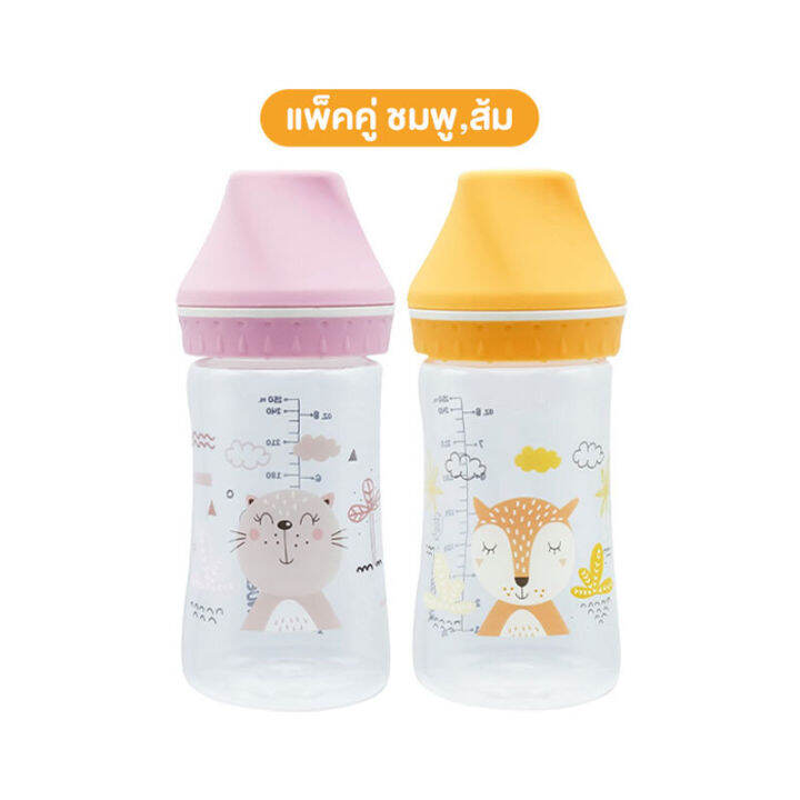 nuebabe-ขวดนมกว้าง-buddy-babe-8oz-แพ็คคู่