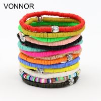 Bracelet for Women Trendy MultiColor Clay Bead Strand Friendship  Bracelets Female Jewelry Charm Bracelet Girl New Year Gift Wireless Earbuds Accessor