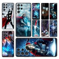 【cold noodles】 Thor Marvel Super Hero สำหรับ Samsung Galaxy S22 S21 S20 FE Plus S10 S9 S8 S7 S6 Edge 5G สีดำโทรศัพท์กรณี