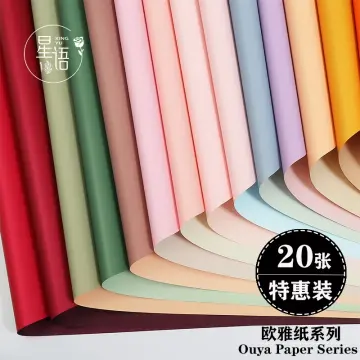 Thickened macaron monochrome Ouya paper waterproof solid color paper gift  paper bouquet wrapping paper flower packaging