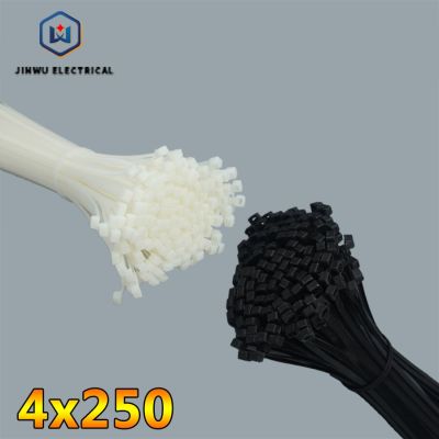 250mm Self-locking Nylon Cable Ties 6inch 250pcs/pack Plastic Zip Tie 18  lbs whiteblack wire binding wrap straps UL Certified